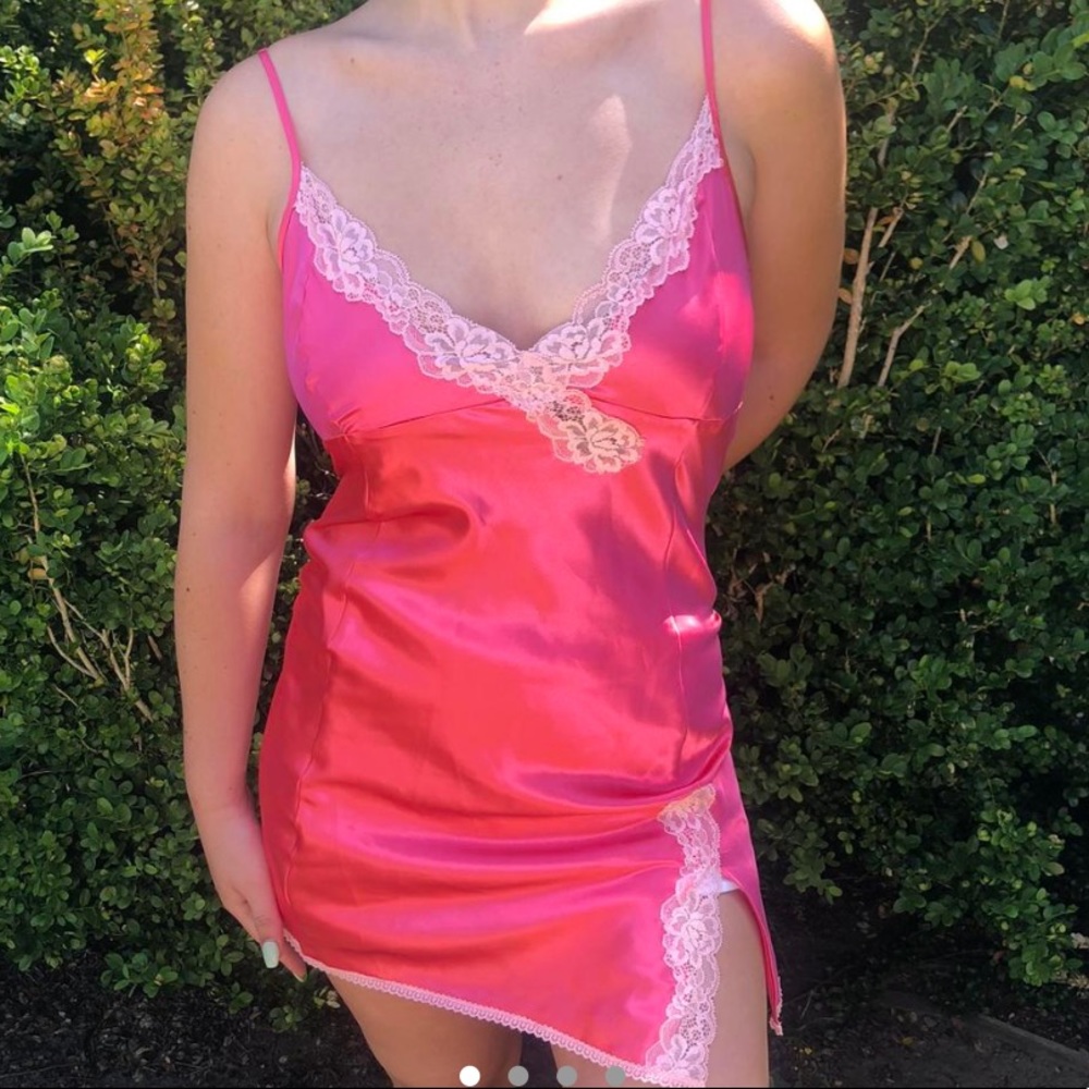 Pink Lacey Y2K slip cami dress
